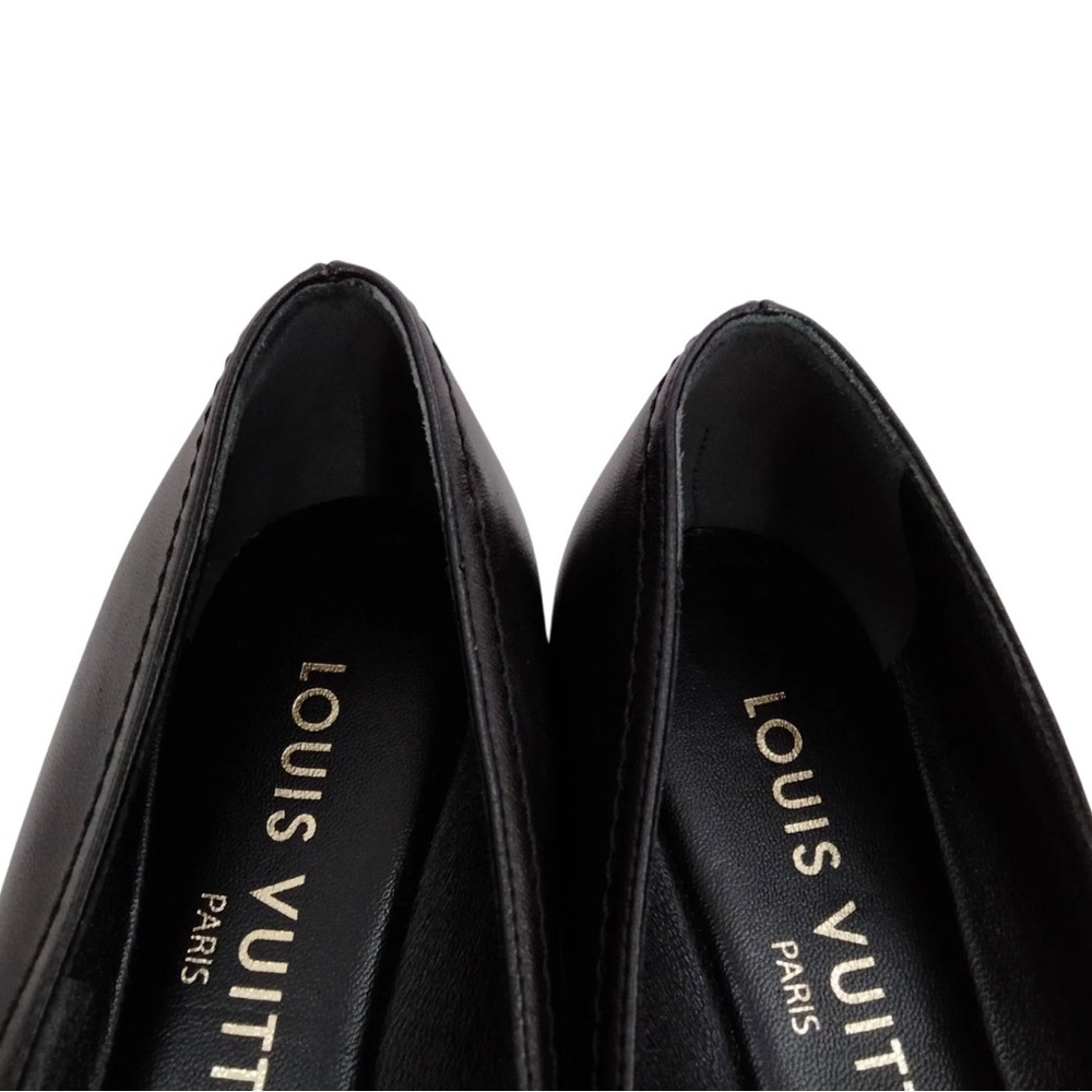✨🛍️ Louis Vuitton Popi Line Monogram and Black Leather Ballet Shoes - Picture 6 of 8